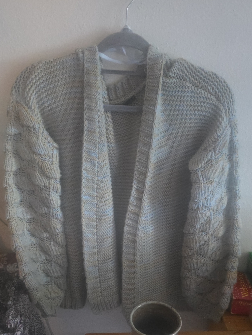 Cozy Chunky Open-Front Cardigan Sweater - Light Gray
